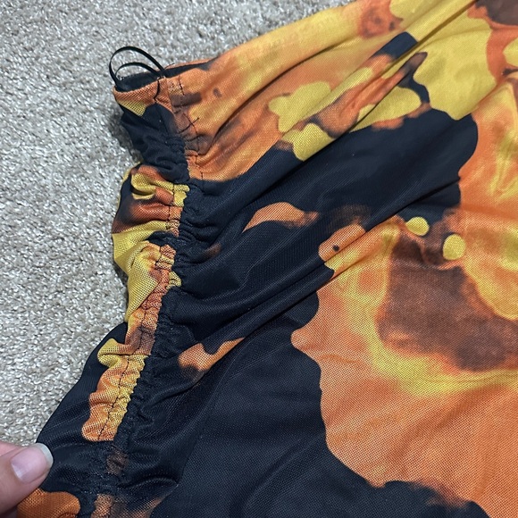 Fashion Nova One-Shoulder Dress in Orange and Black - Picture 5 of 8